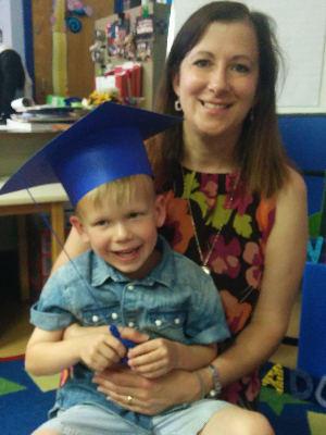 Lorianne with Finley at his kindergarten grad. 